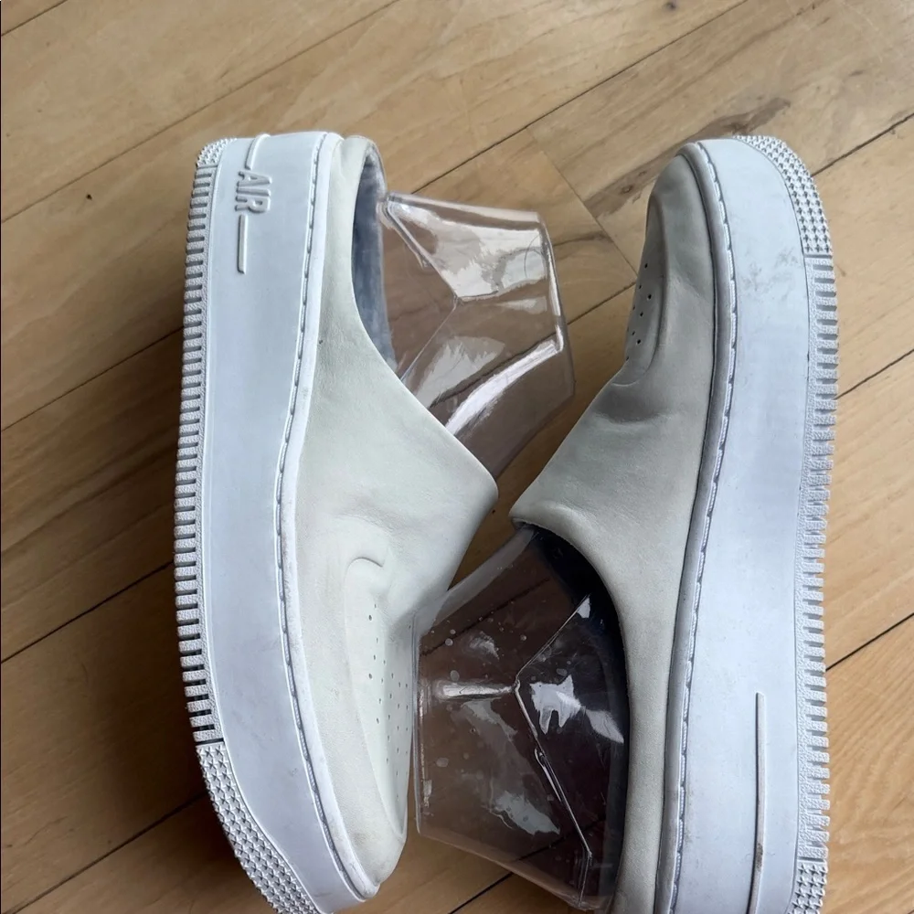 Nike Air Force 1 Lover XX Off-White Leather Platform Mules AO1523-100 Mens 9.5